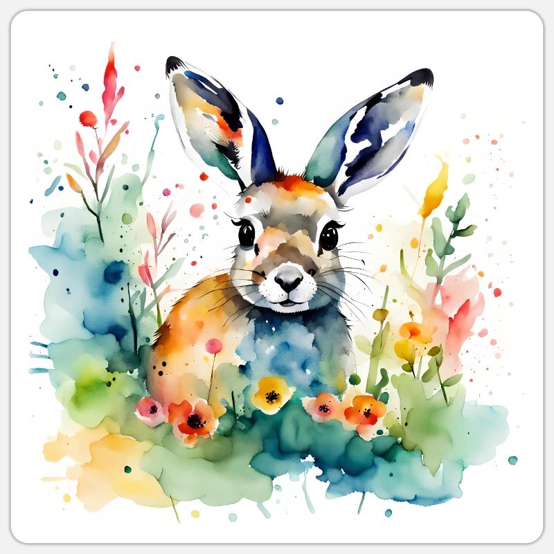Couleur lapin - Sticker taille S (10 x 10 cm) - blanc mat