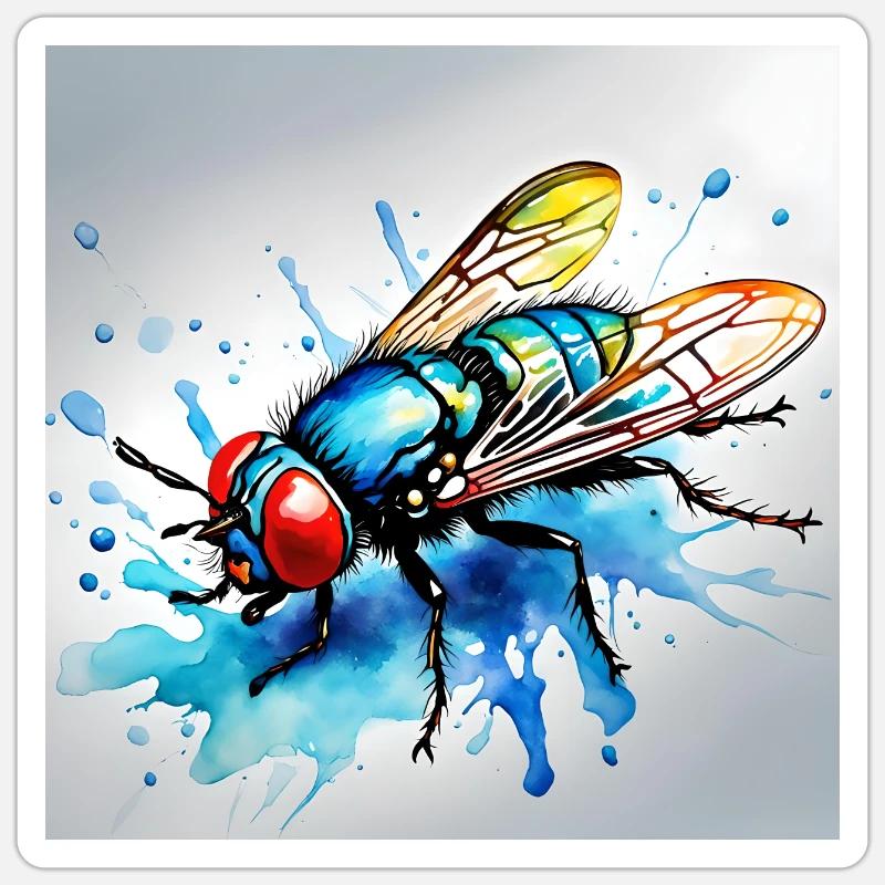 Fly - Sticker size S (10 x 10 cm) - white matte