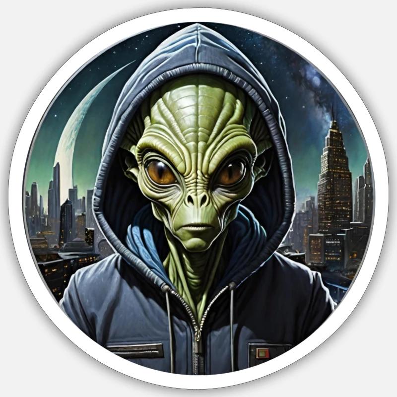 Kosmischer Städter Sticker Größe S (10 x 10 cm)