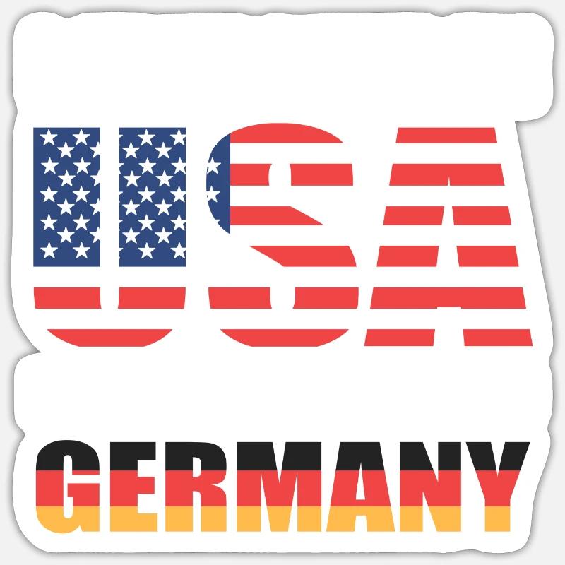 American German - Sticker size S (10 x 10 cm) - white matte