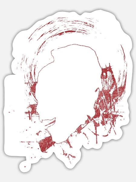 Tattoo Cool Rabe Trash - Sticker Größe S (10 x 10 cm) - Mattweiß