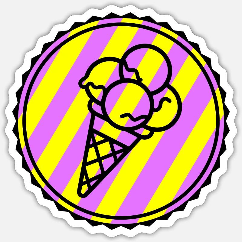 Eicreme Eis Icon - Sticker Größe S (10 x 10 cm) - Mattweiß