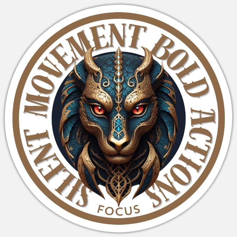 Silent Movement, Bold Actions - Sticker size S (10 x 10 cm) - white matte