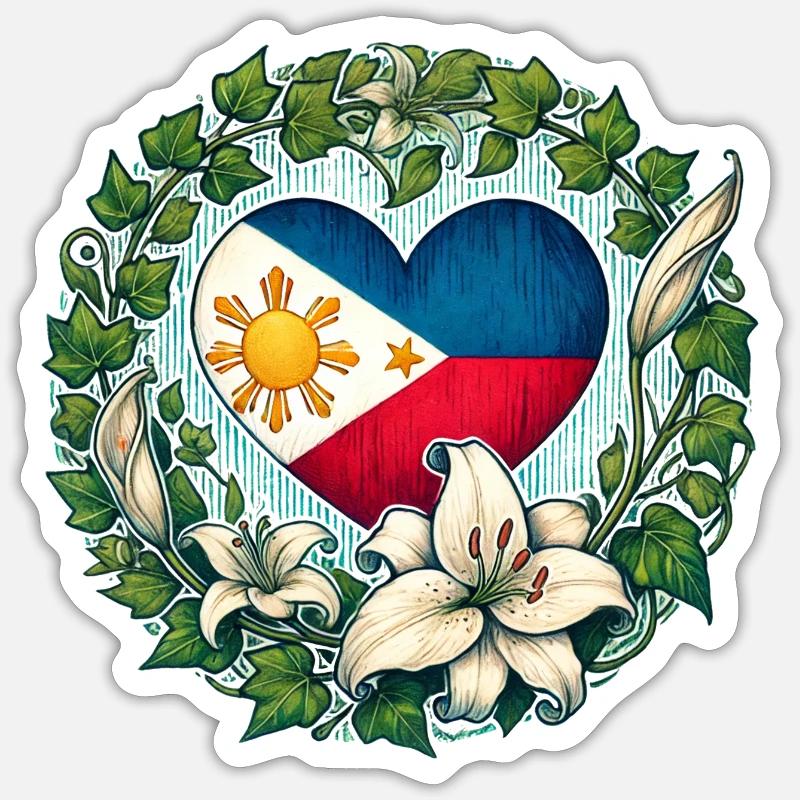 Philippinen - Sticker Größe S (10 x 10 cm) - Mattweiß
