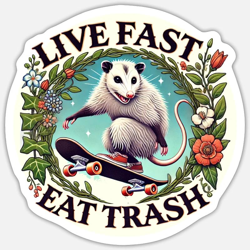 Manger des déchets - Sticker taille S (10 x 10 cm) - blanc mat