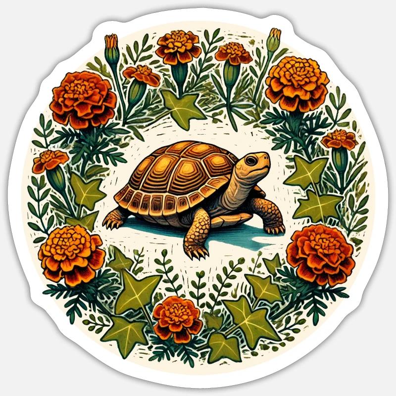 Box Turtle Sticker size S (10 x 10 cm)