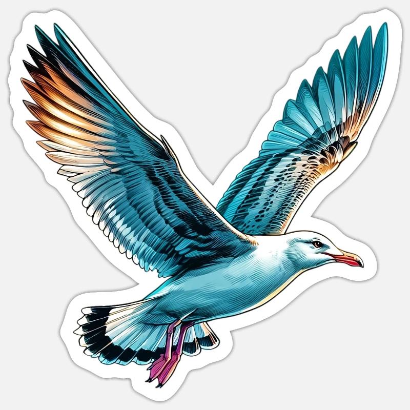 Gull - Sticker size S (10 x 10 cm) - white matte