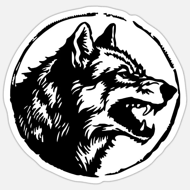 Wolf - Sticker Größe S (10 x 10 cm) - Mattweiß