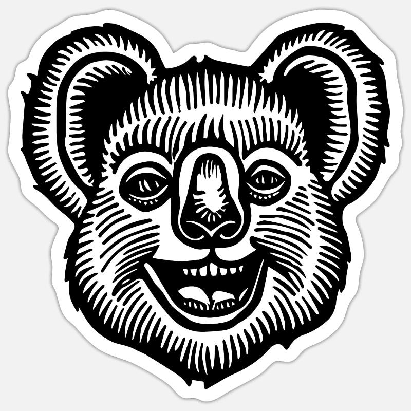 Koala - Sticker Größe S (10 x 10 cm) - Mattweiß