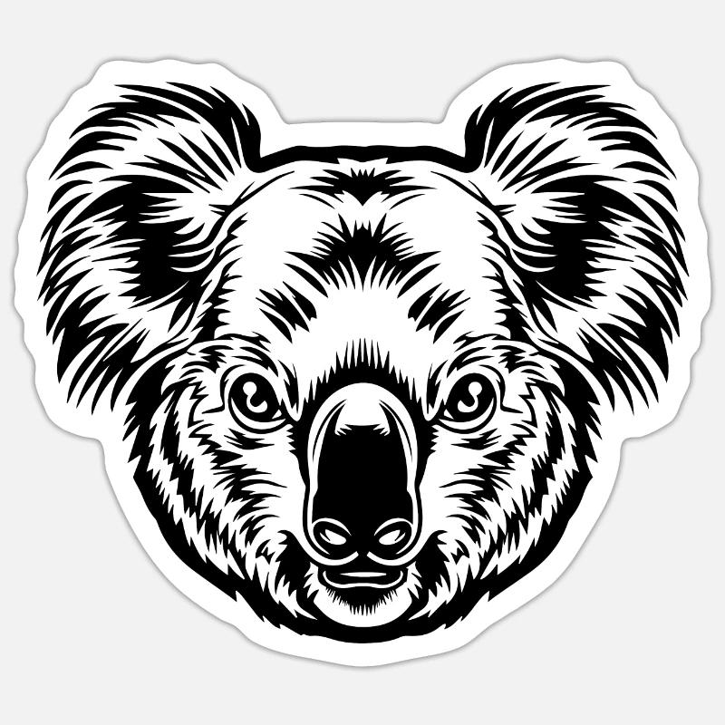 Koala - Sticker Größe S (10 x 10 cm) - Mattweiß