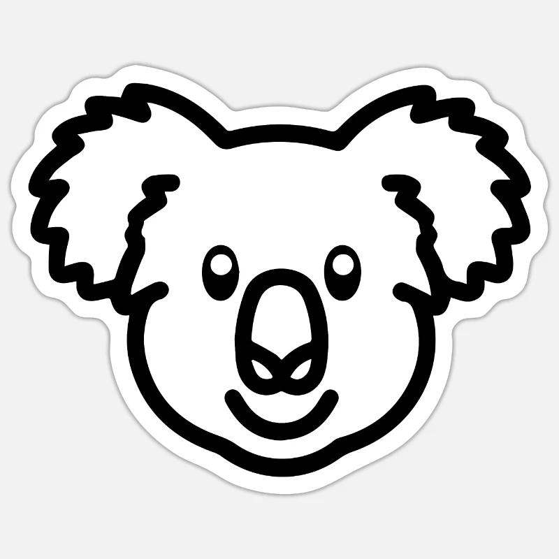Koala - Sticker taille S (10 x 10 cm) - blanc mat
