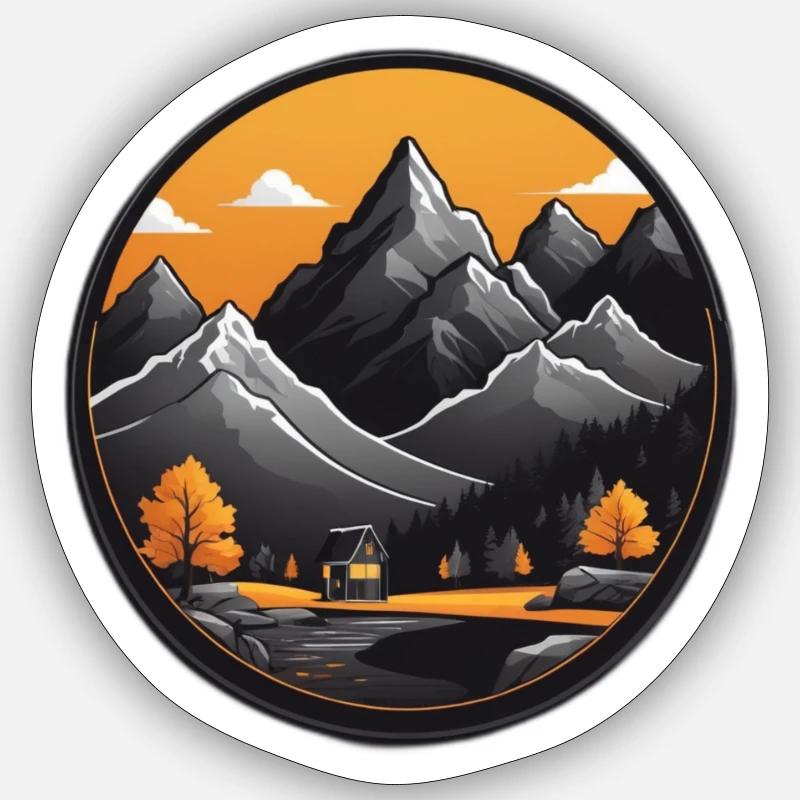 Schweizer Berge - Sticker Größe S (10 x 10 cm) - Mattweiß