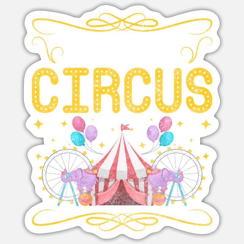 Cirque Singe Singe Cirque - Sticker taille S (10 x 10 cm) - blanc mat