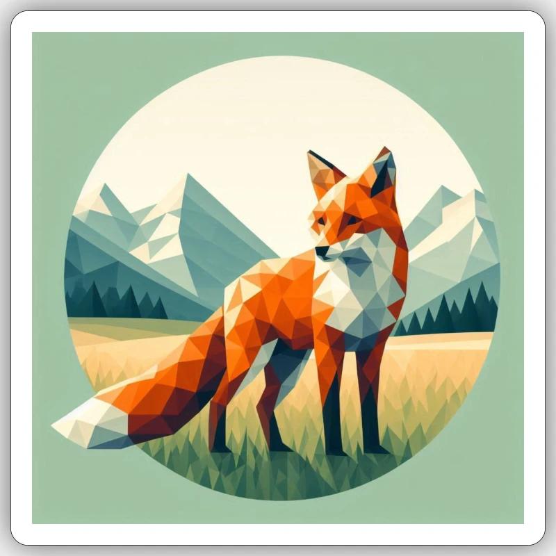 Fuchs - Sticker Größe S (10 x 10 cm) - Mattweiß