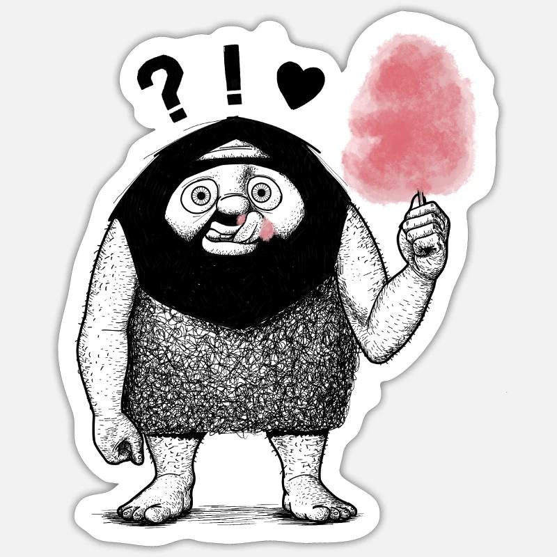 Funny Caveman / Caveman Comic Cotton Candy Sticker size S (10 x 10 cm)
