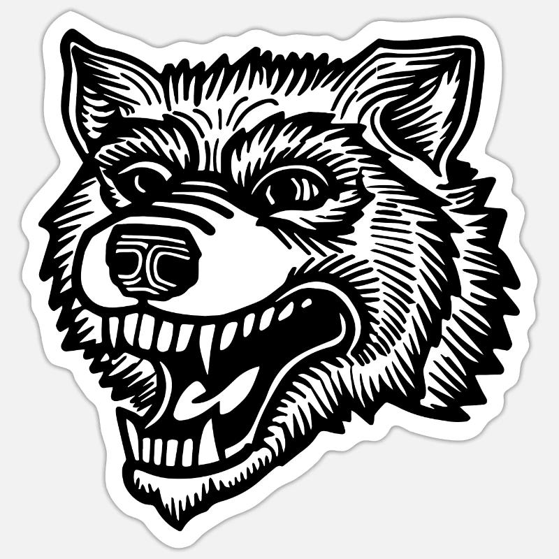 Wolf - Sticker Größe S (10 x 10 cm) - Mattweiß