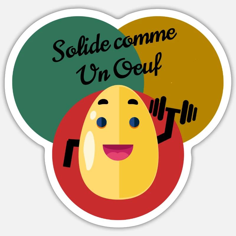 Solide comme un oeuf Sticker taille S (10 x 10 cm)