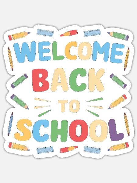 Welcome Back To School - Sticker Größe S (10 x 10 cm) - Mattweiß