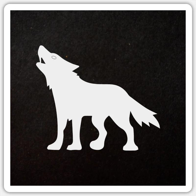 Wolf - Sticker Größe S (10 x 10 cm) - Mattweiß