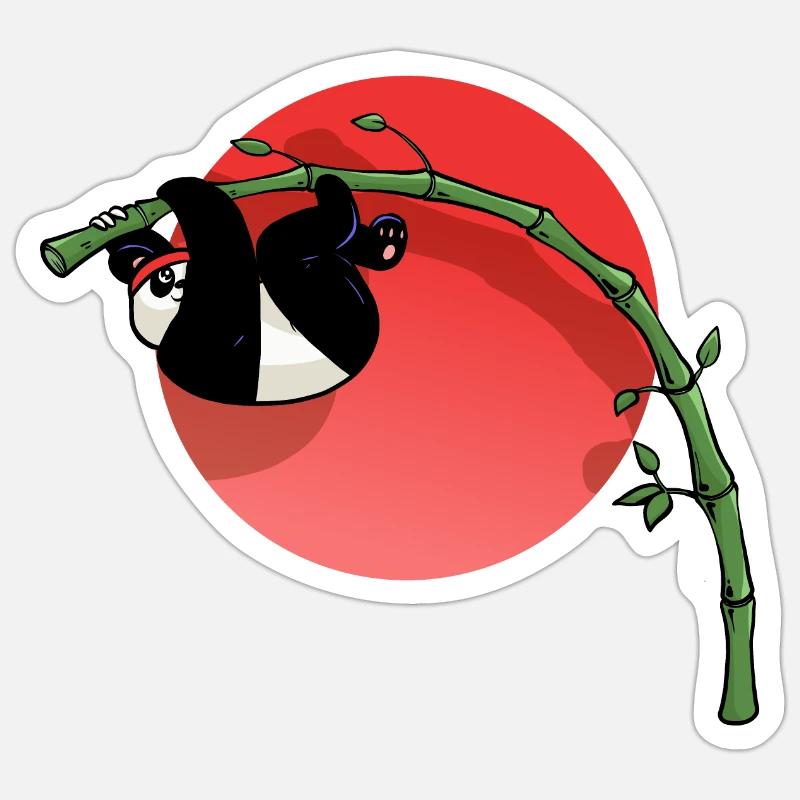 Sitzender Panda - Sticker Größe S (10 x 10 cm) - Mattweiß