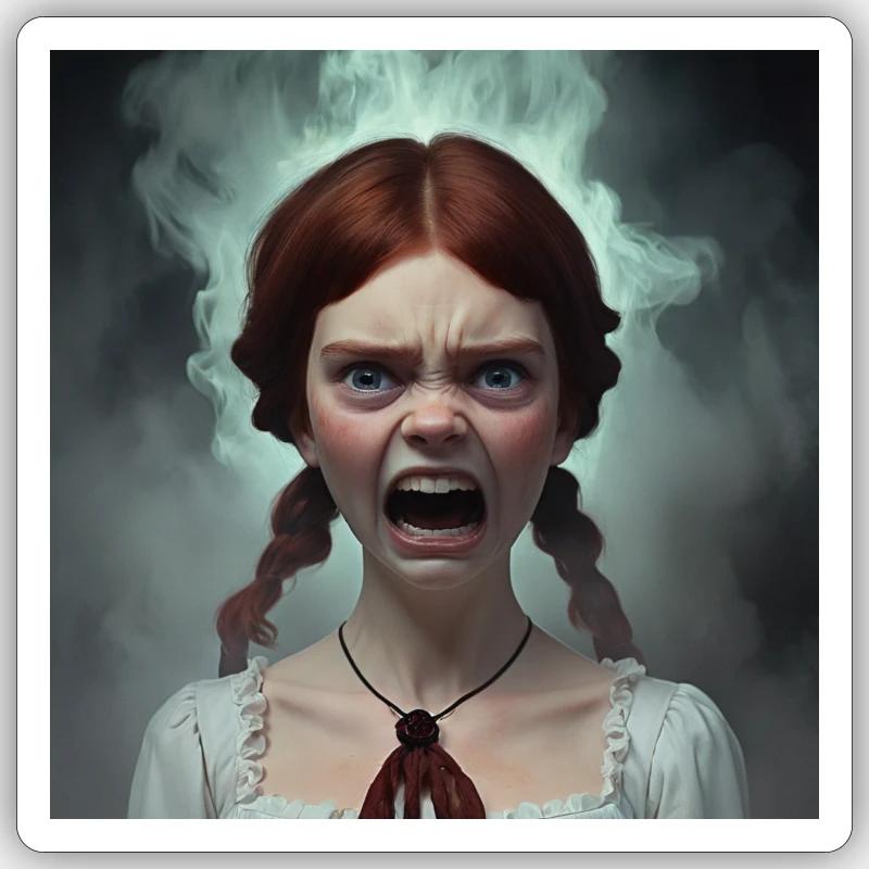 Schrei - Sticker Größe S (10 x 10 cm) - Mattweiß