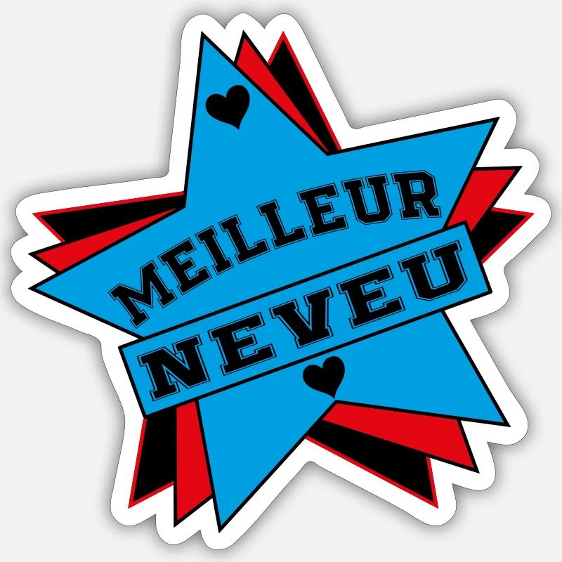MEILLEUR NEVEU - Sticker taille S (10 x 10 cm) - blanc mat