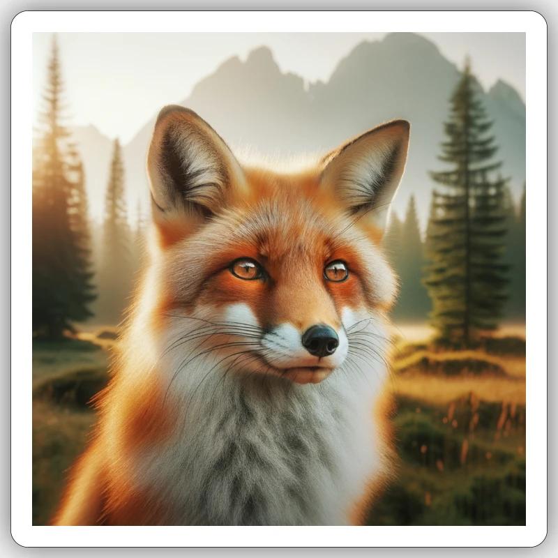 Fuchs - Sticker Größe S (10 x 10 cm) - Mattweiß