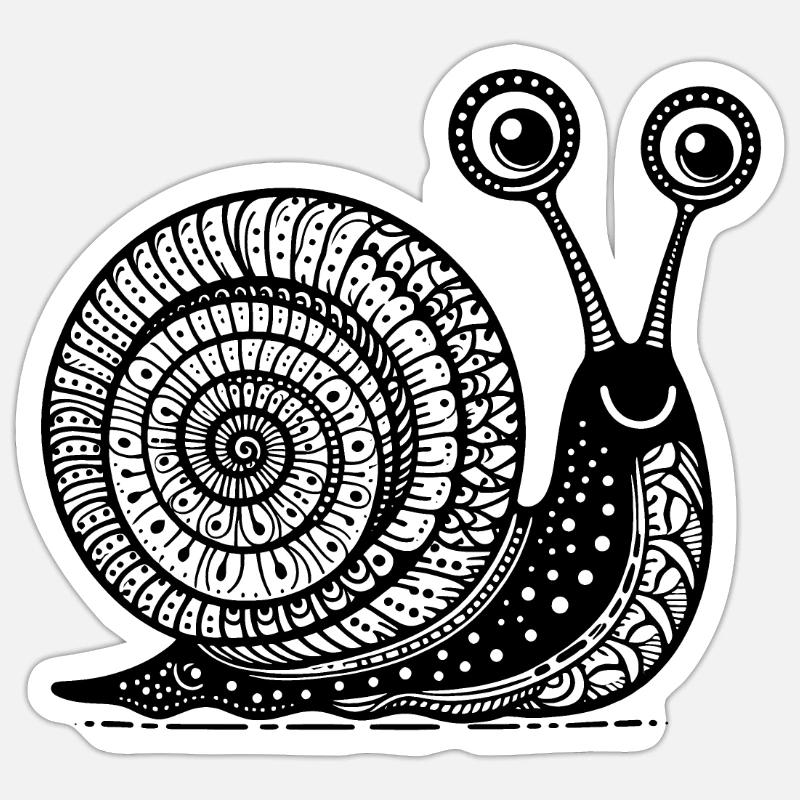 Snail's Pace: Langsame und stetige Zen-Kunst - Sticker Größe S (10 x 10 cm) - Mattweiß