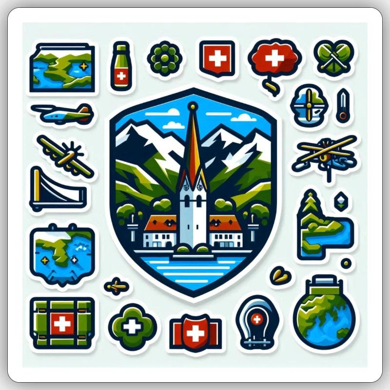 Schweizer Tradition Sticker Größe S (10 x 10 cm)