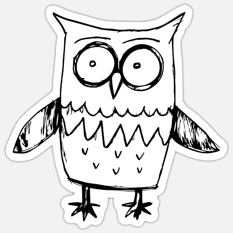 Eule Eulen Vogel - Sticker Größe S (10 x 10 cm) - Mattweiß