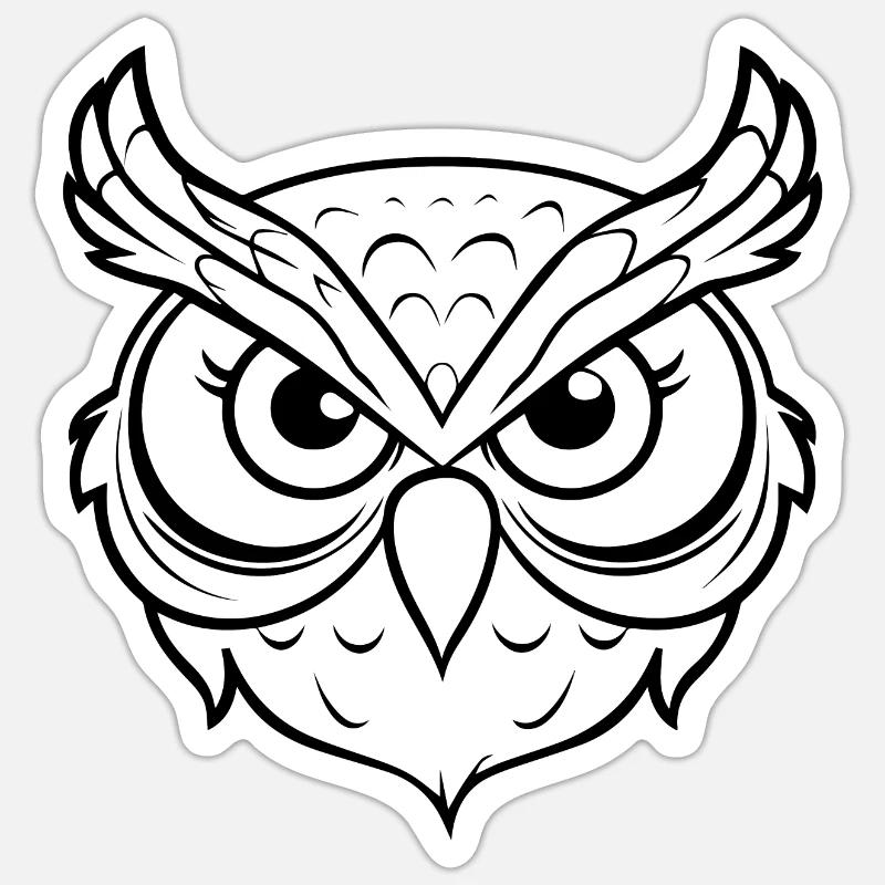 Eule Eulen Vogel - Sticker Größe S (10 x 10 cm) - Mattweiß