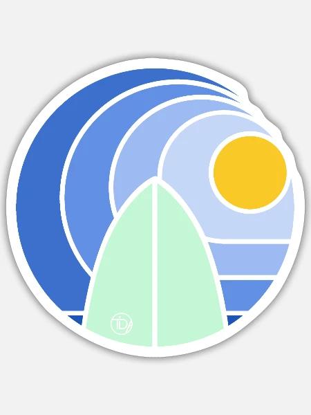 Surf Sundowner III (clean) - Sticker Größe S (10 x 10 cm) - Mattweiß