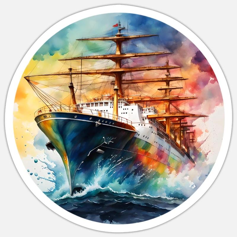 Ship Large Round Batch Sticker size S (10 x 10 cm)