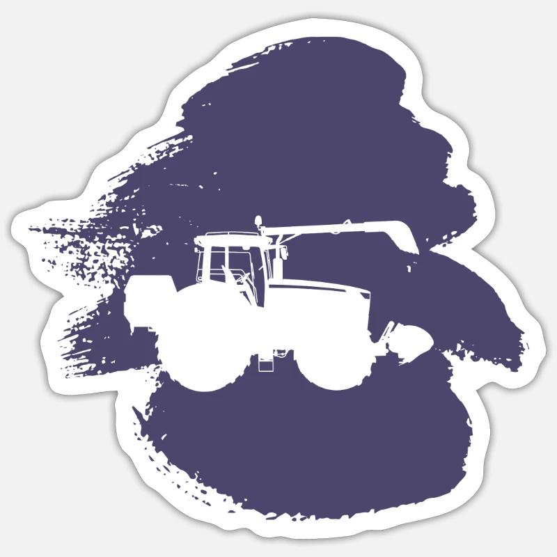 Moissonneuse-batteuse agricole - Sticker taille S (10 x 10 cm) - blanc mat