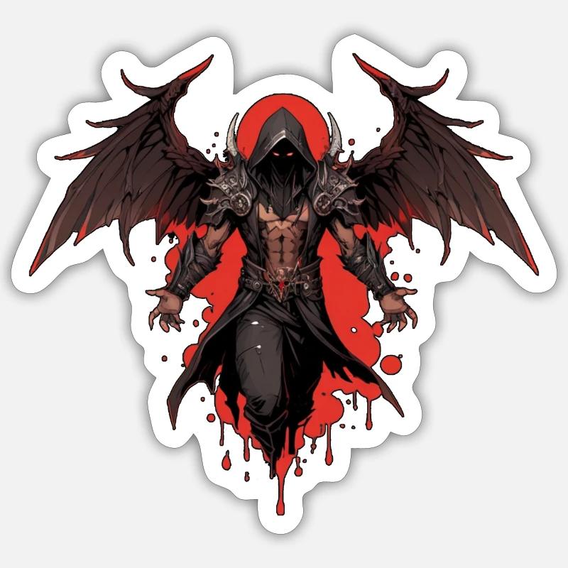 Todesengel - Sticker Größe S (10 x 10 cm) - Mattweiß