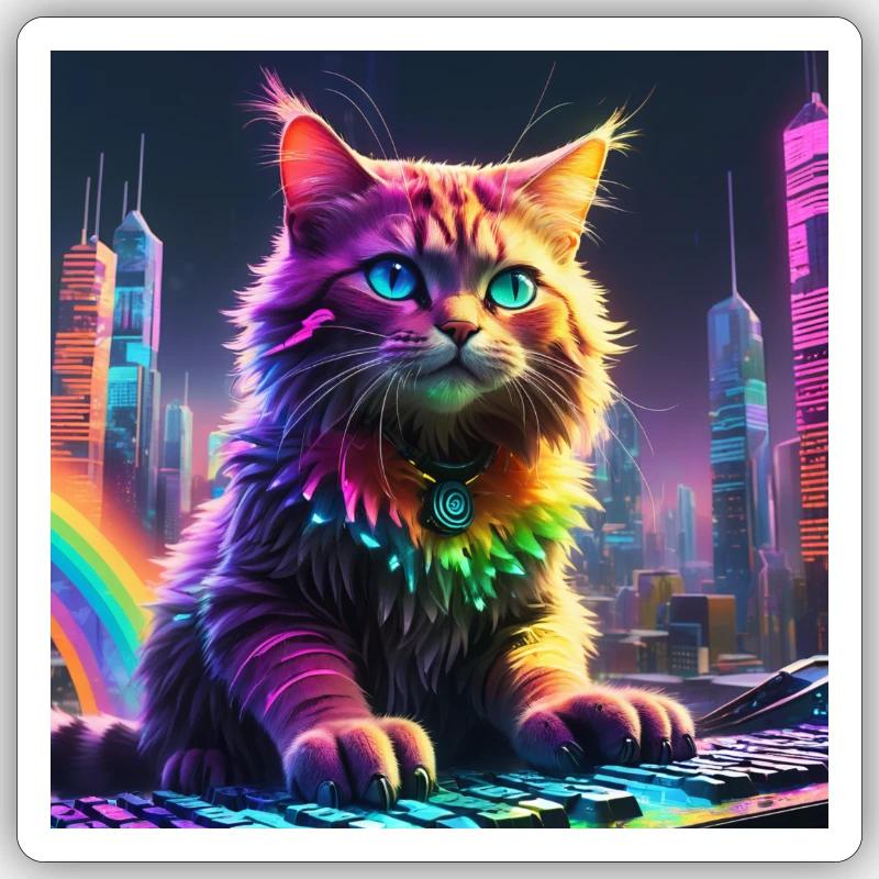 Chat Sticker taille S (10 x 10 cm)