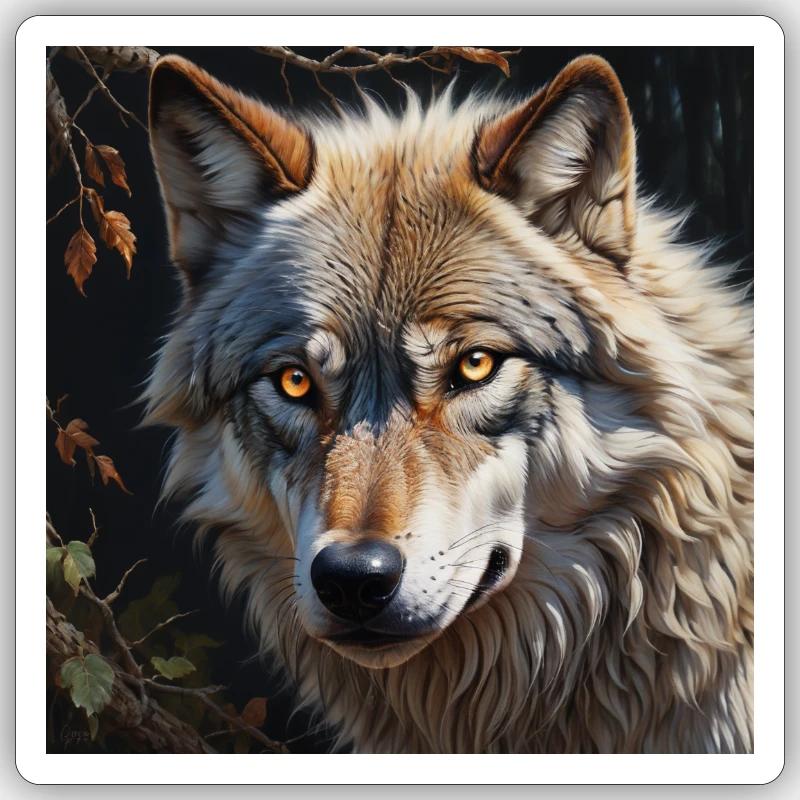 Wolf - Sticker size S (10 x 10 cm) - white matte