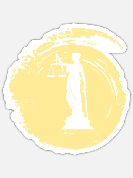 Richter Behandlung Versicherung - Sticker Größe S (10 x 10 cm) - Mattweiß