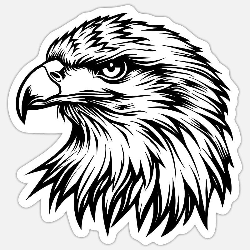 Aigle Tête d’aigle - Sticker taille S (10 x 10 cm) - blanc mat