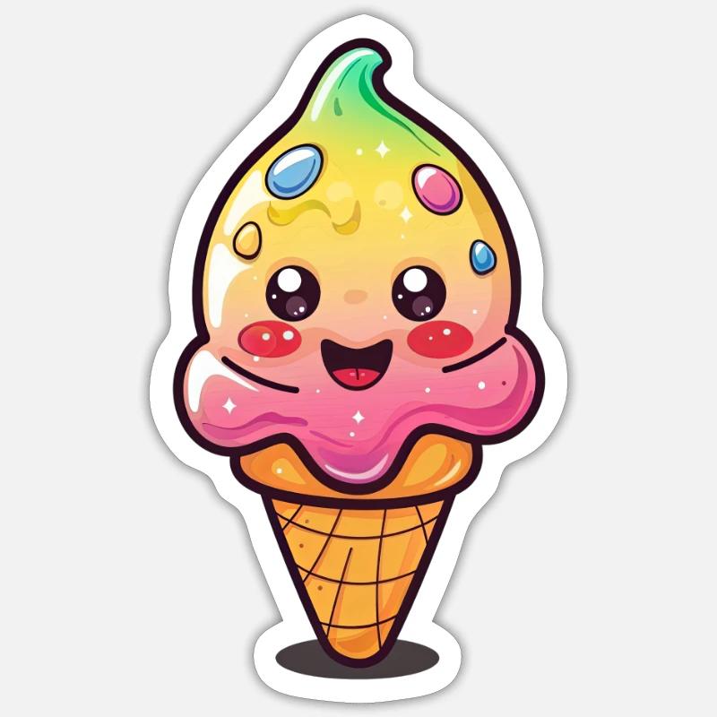 Buntes Eiscreme Design Sticker Größe S (10 x 10 cm)