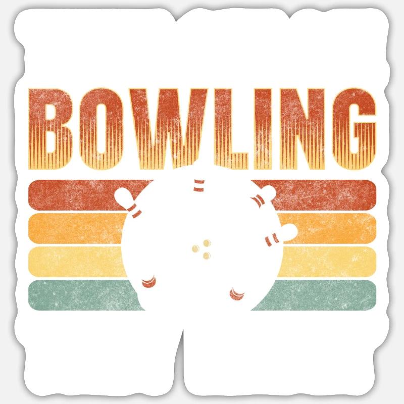 Bowler Strike Split Freizeit - Sticker Größe S (10 x 10 cm) - Mattweiß