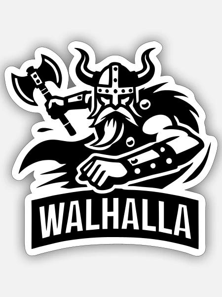 Walhalla Logo - Sticker Größe S (10 x 10 cm) - Mattweiß