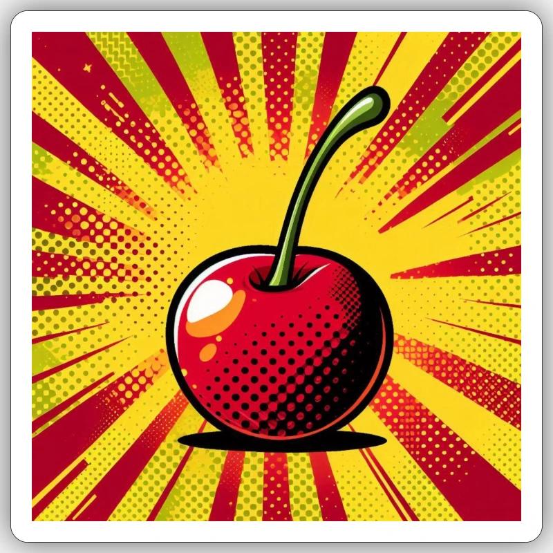 Cherry 2 - Sticker size S (10 x 10 cm) - white matte
