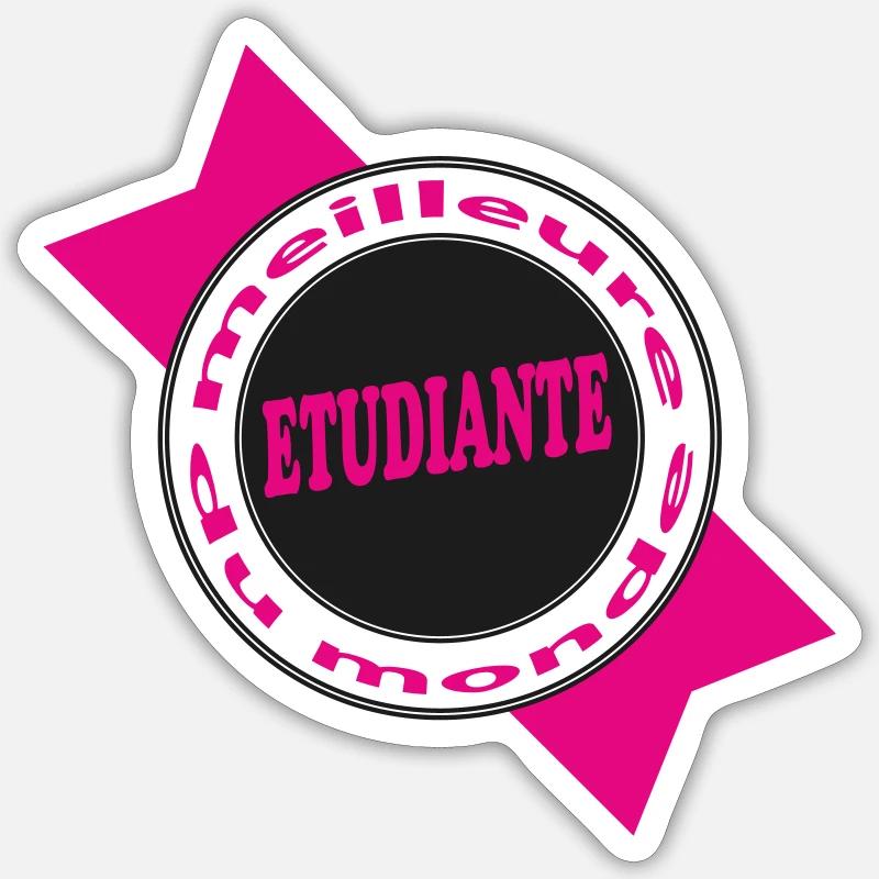 Meilleure ETUDIANTE - Sticker taille S (10 x 10 cm) - blanc mat