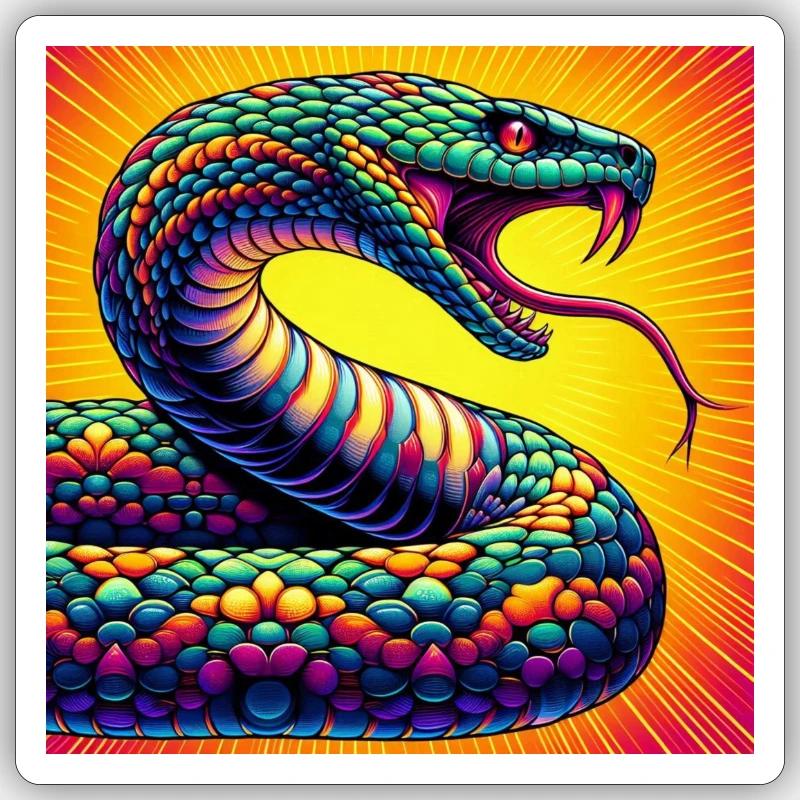 serpent - Sticker taille S (10 x 10 cm) - blanc mat