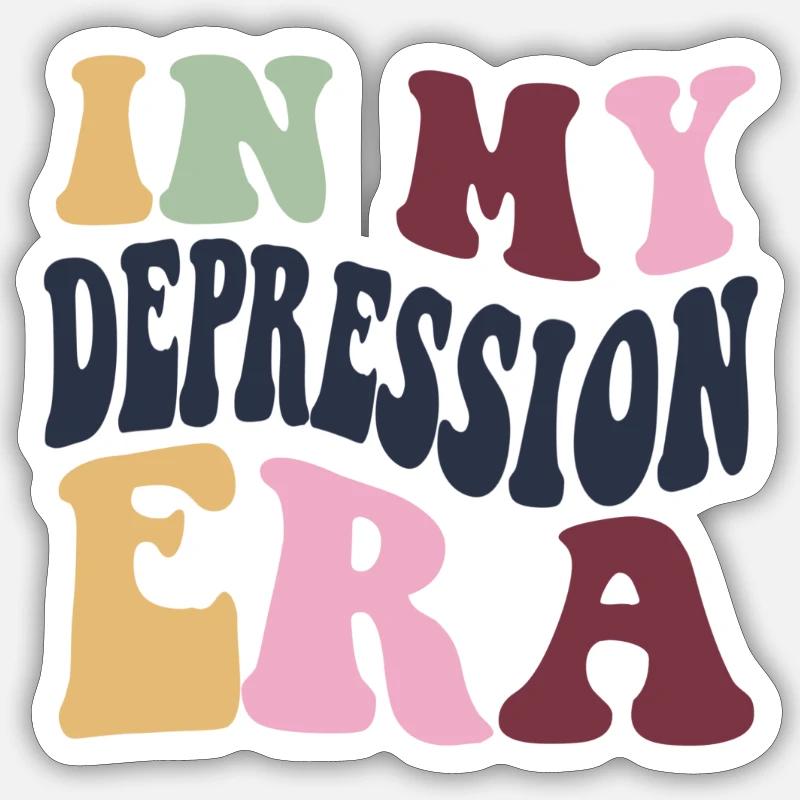 depression era - Sticker Größe S (10 x 10 cm) - Mattweiß