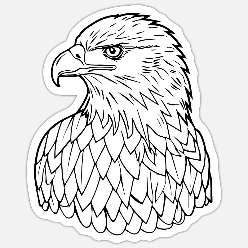 Aigle Tête d’aigle - Sticker taille S (10 x 10 cm) - blanc mat