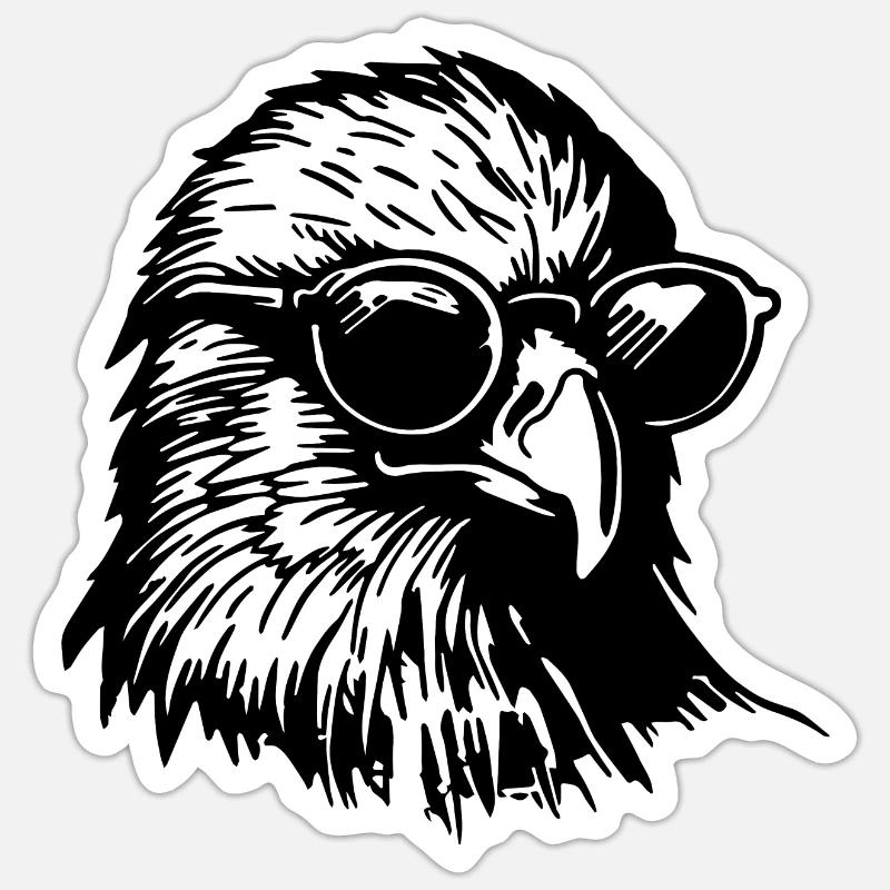 Aigle Tête d’aigle - Sticker taille S (10 x 10 cm) - blanc mat