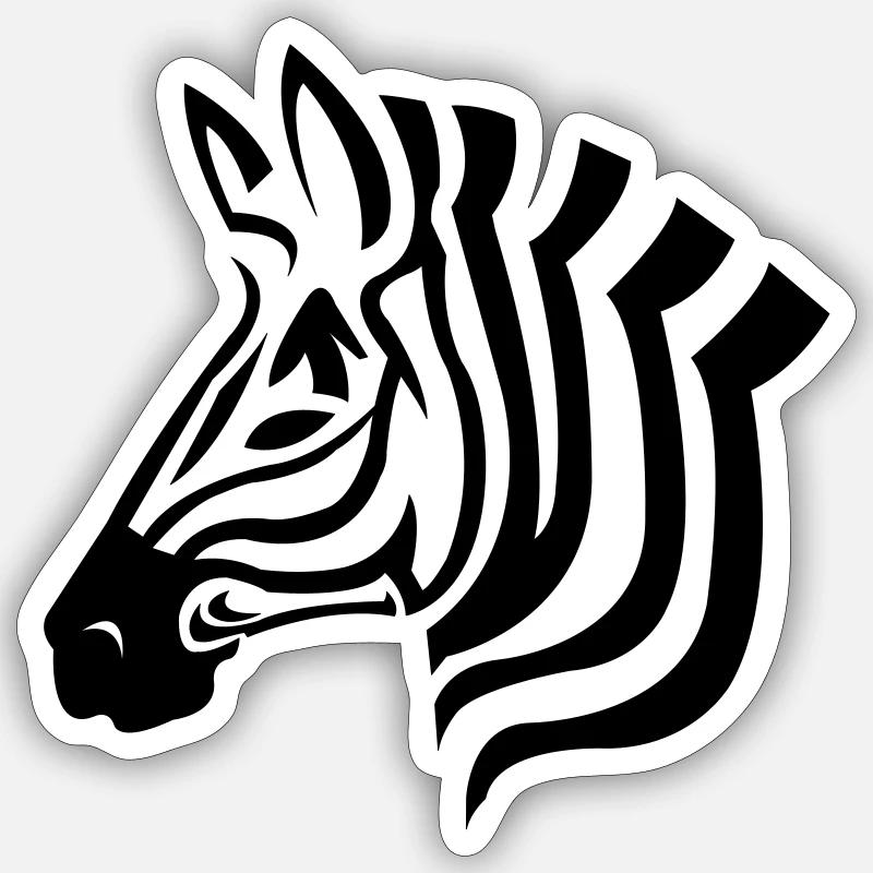zèbre - Sticker taille S (10 x 10 cm) - blanc mat