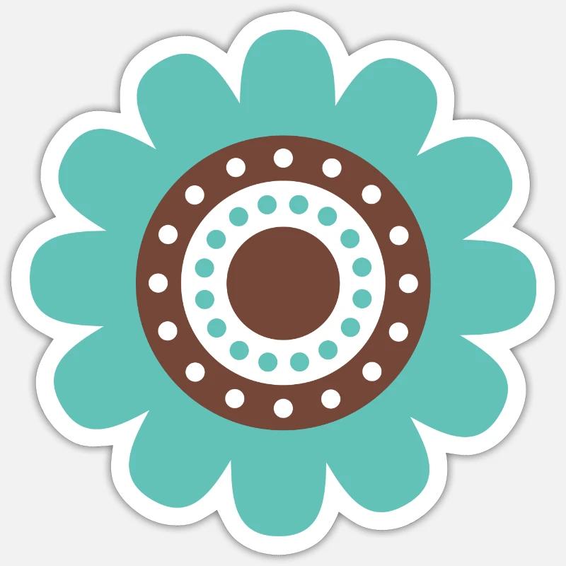 Süße blaue Gänseblümchenblume - Sticker Größe S (10 x 10 cm) - Mattweiß